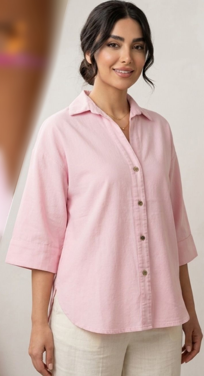 شومیز لینن کنف یقه هفت